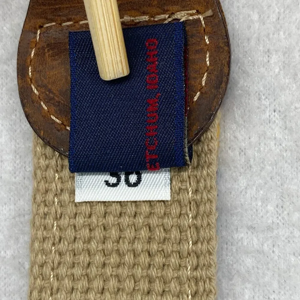 A TAIL WE COULD WAG Belt Adult 36 Handmade Cotton Weave and Leather Traditional